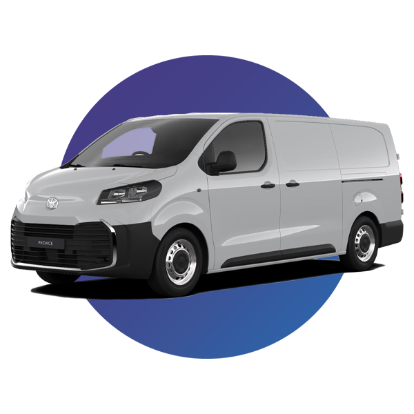 A Toyota Proace showcasing Mahony Fleets Van leasing service and options