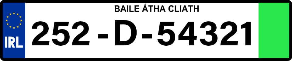 New Electric Vehicle Registration Plates Ireland